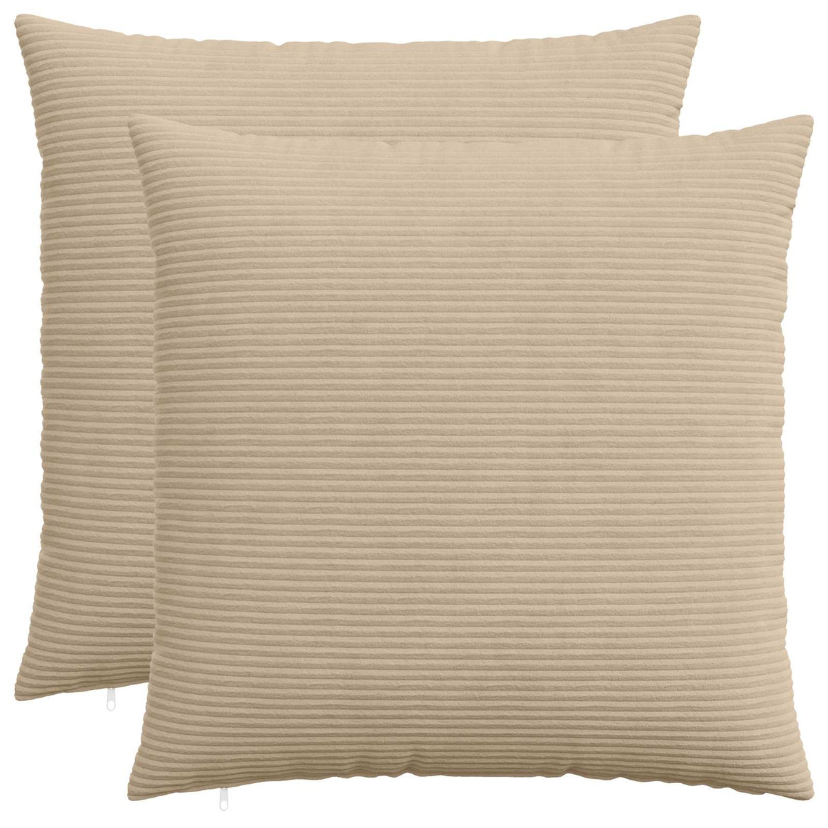 Cushion Cover 2 pcs HEERLEN Taupe 70 x 70 cm Corduroy