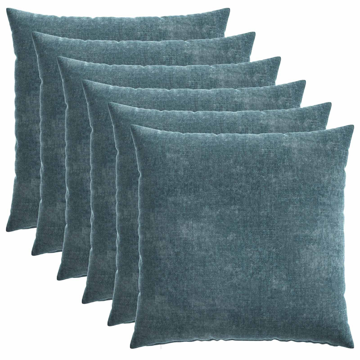 Cushion Cover 6 pcs HEERLEN Blue 70 x 70 cm Chenille Fabric