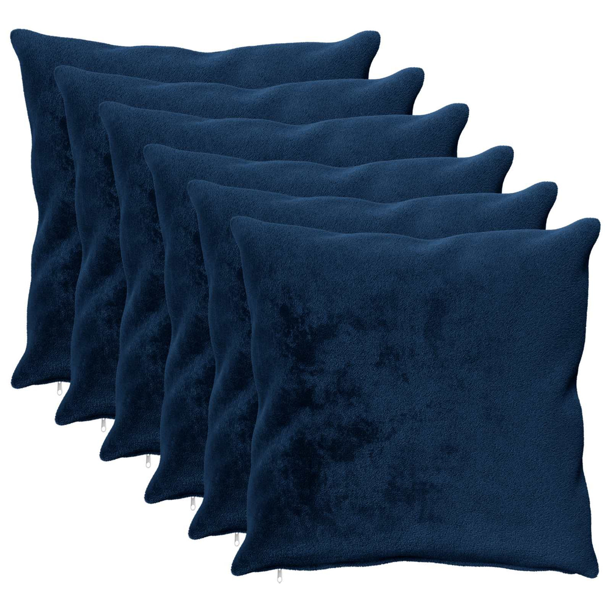 Cushion Cover 6 pcs HEERLEN Navy Blue 70 x 70 cm Flannel
