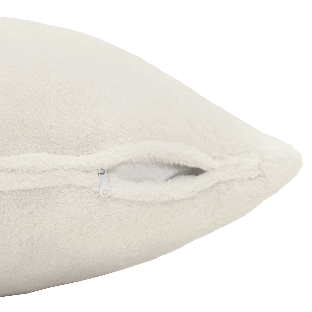Cushion Cover 2 pcs HEERLEN White 70 x 70 cm Faux Rabbit Fur
