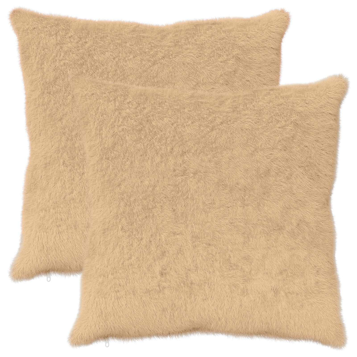 Cushion Cover 2 pcs HEERLEN Cream 70 x 70 cm Faux Rabbit Fur