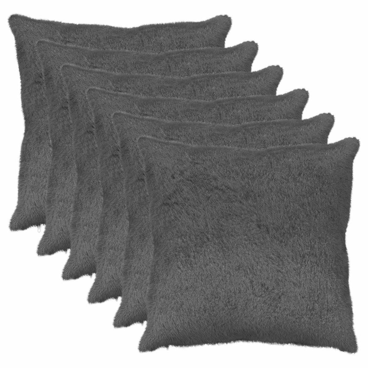 Cushion Cover 6 pcs HEERLEN Dark Grey 70 x 70 cm