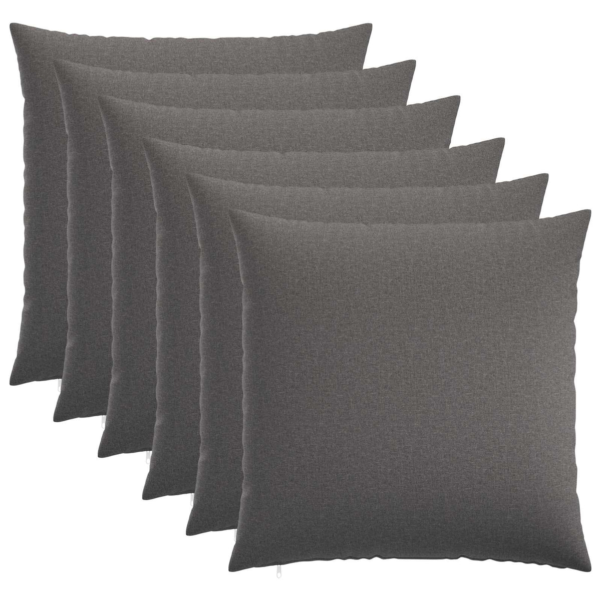 Cushion Cover 6 pcs HEERLEN Light Grey 80 x 80 cm Fabric