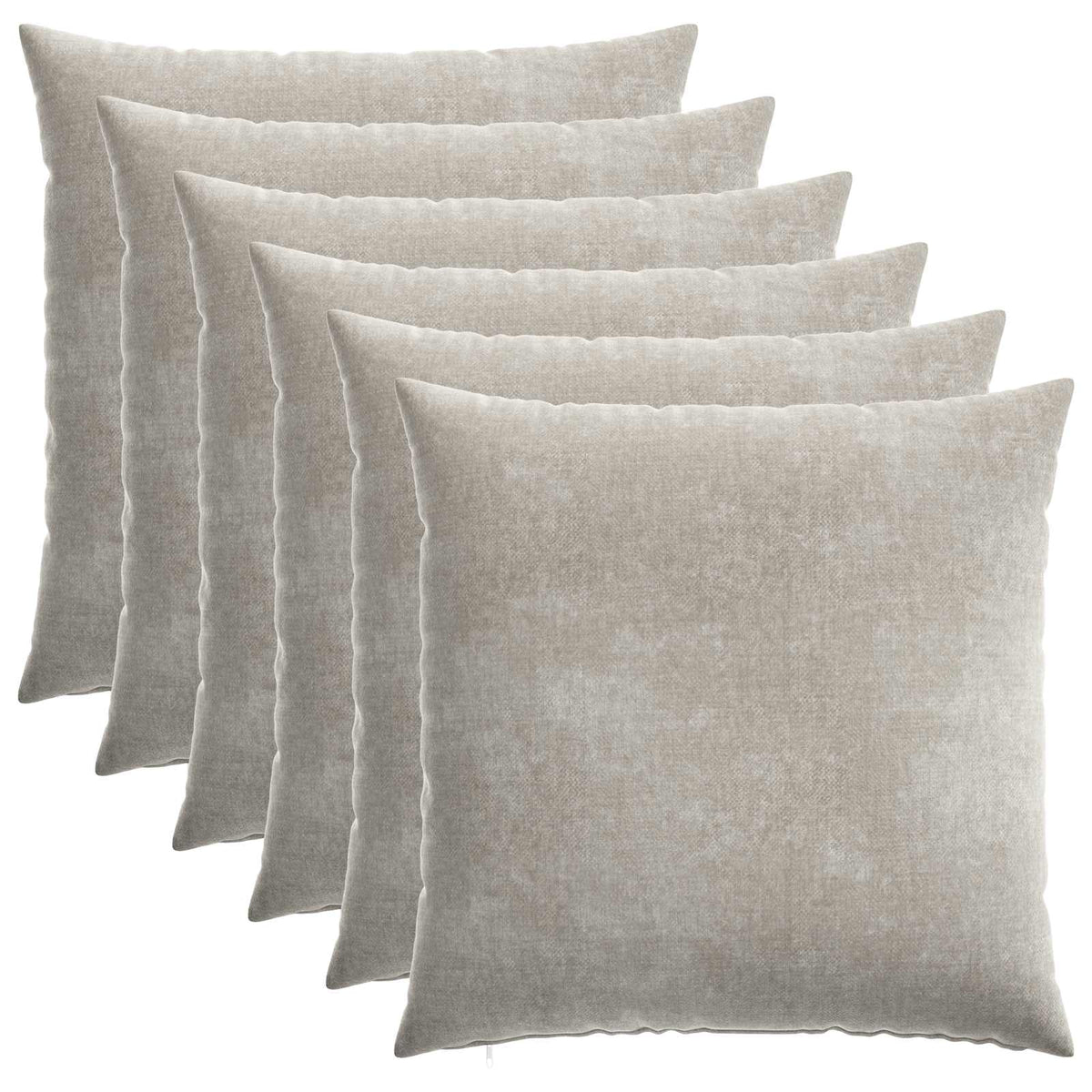 Cushion Cover 6 pcs HEERLEN Light Grey 80 x 80 cm