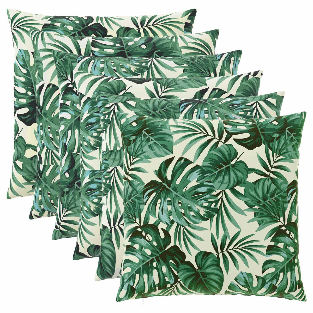 Cushion Cover 6 pcs HEERLEN Leaf Pattern 80 x 80 cm Polyester