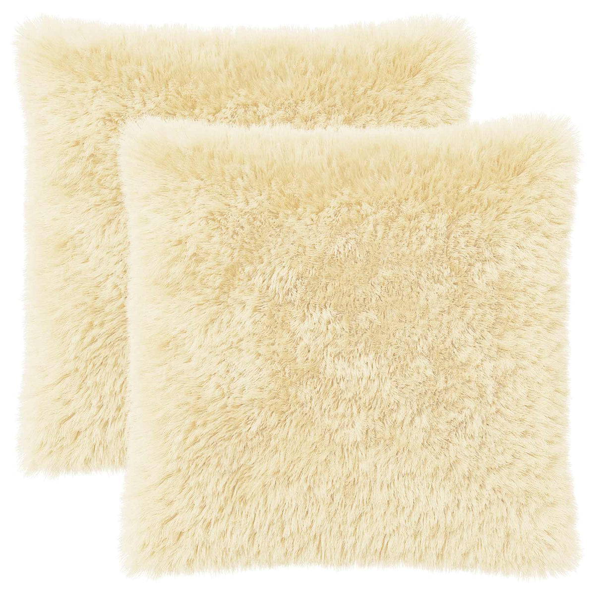 Cushion Cover 2 pcs HEERLEN Cream 80 x 80 cm PV Fleece