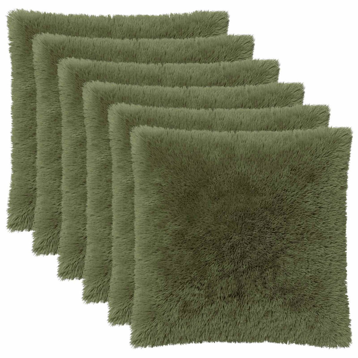 Cushion Cover 6 pcs HEERLEN Green 80 x 80 cm PV Fleece