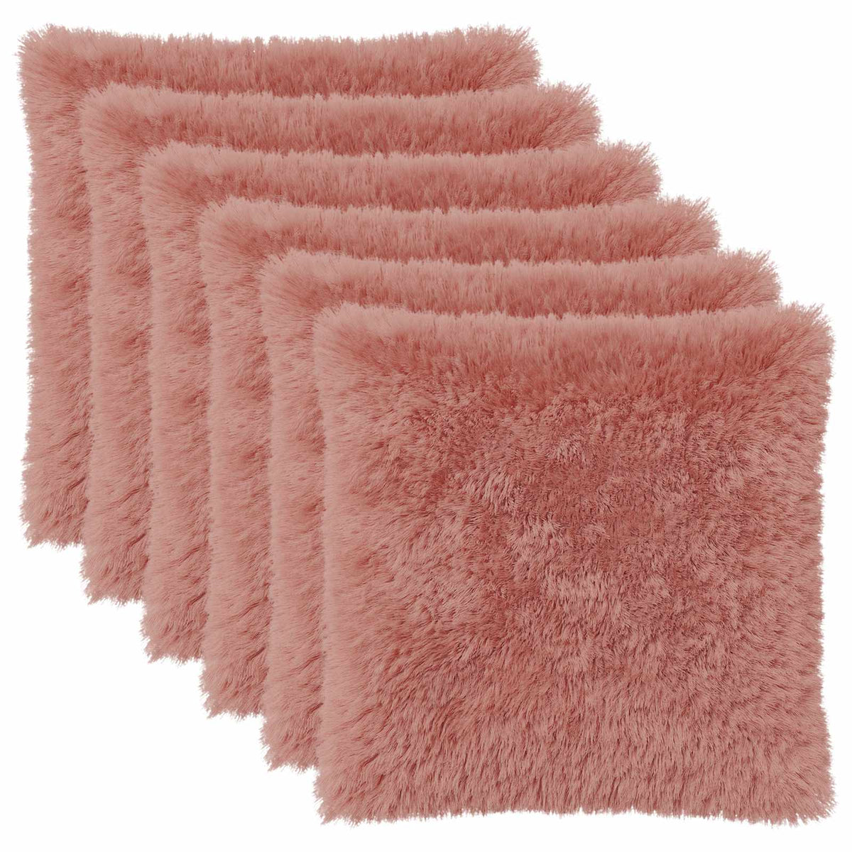 Cushion Cover 6 pcs HEERLEN Pink 80 x 80 cm PV Fleece