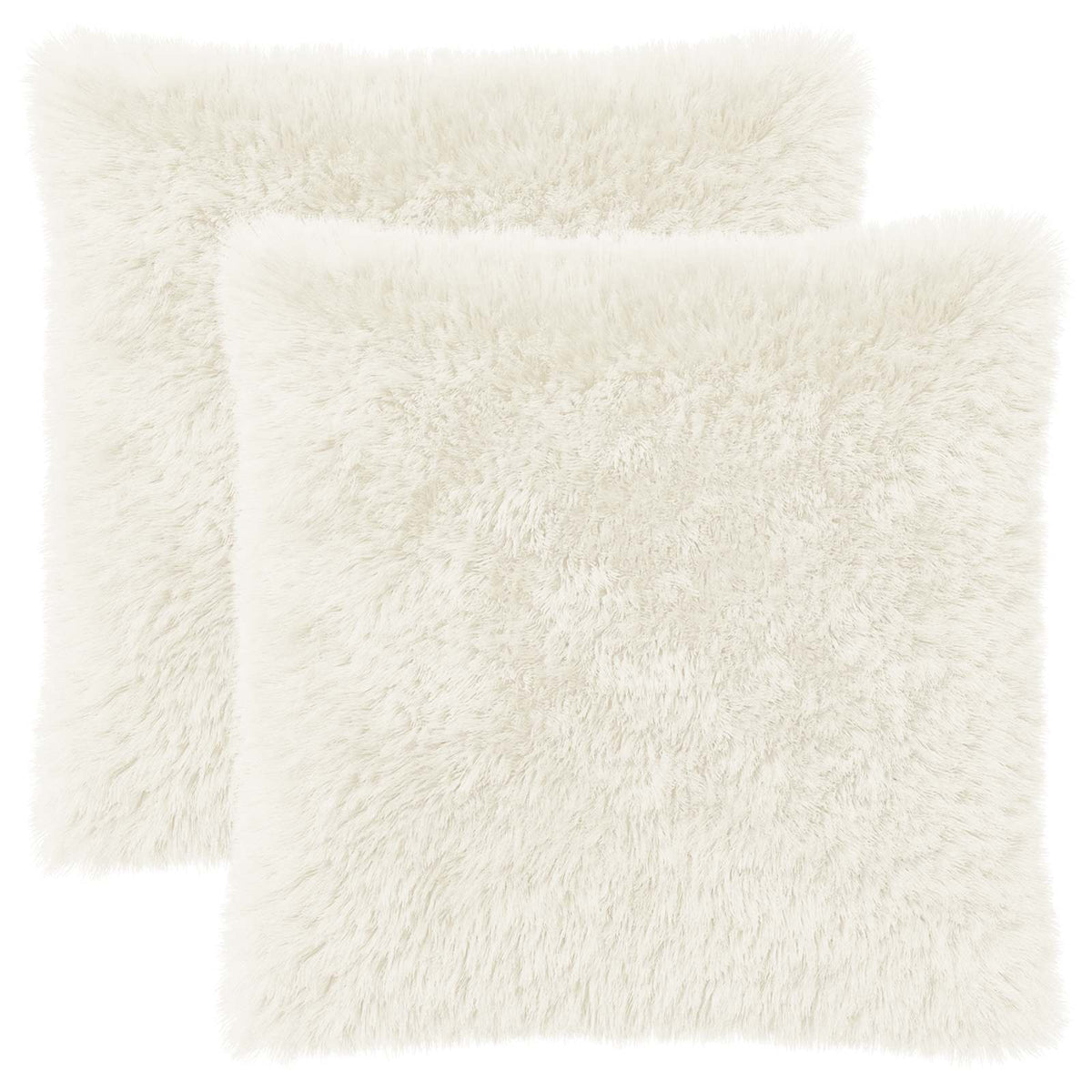 Cushion Cover 2 pcs HEERLEN White 80 x 80 cm PV Fleece