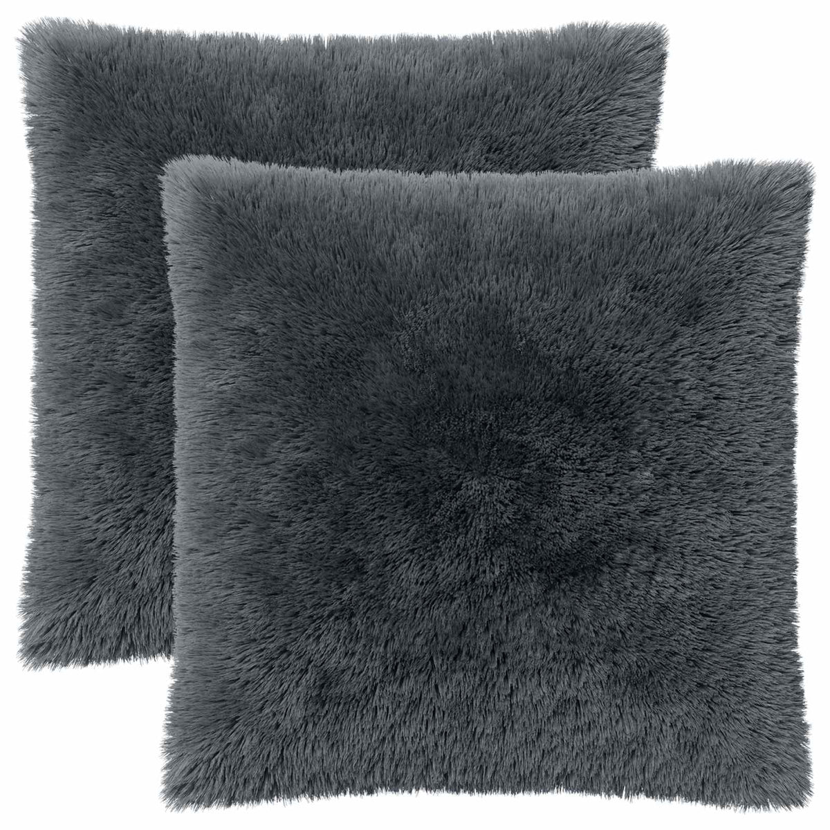 Cushion Cover 2 pcs HEERLEN Anthracite 80 x 80 cm PV Fleece