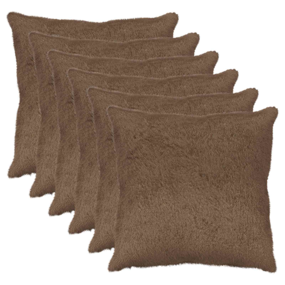 Cushion Cover 6 pcs HEERLEN Light Brown 80 x 80 cm