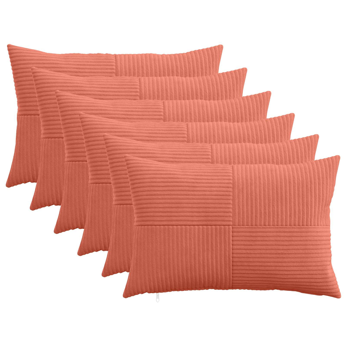 Cushion Cover 6 pcs ALMELO Red Orange 30 x 50 cm Corduroy