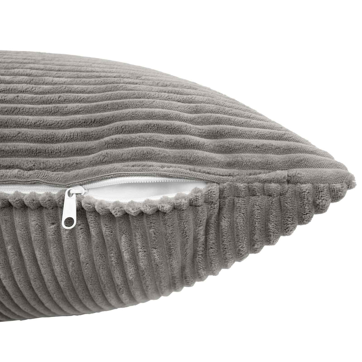 Cushion Cover 12 pcs ALMELO Light Grey 40 x 40 cm Corduroy
