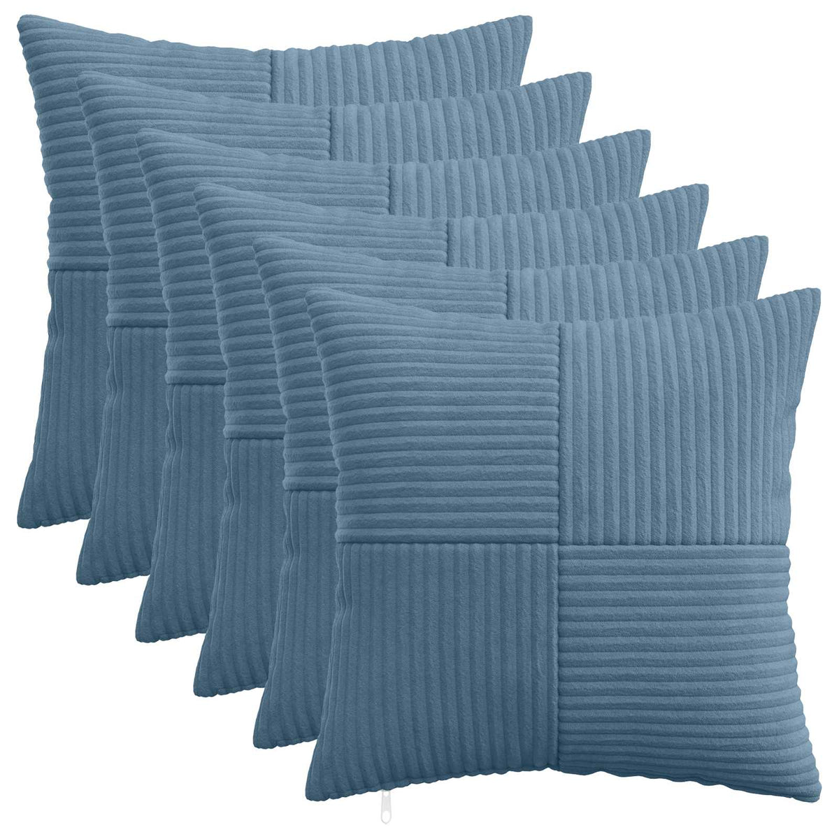Cushion Cover 6 pcs ALMELO Blue 40 x 40 cm Corduroy
