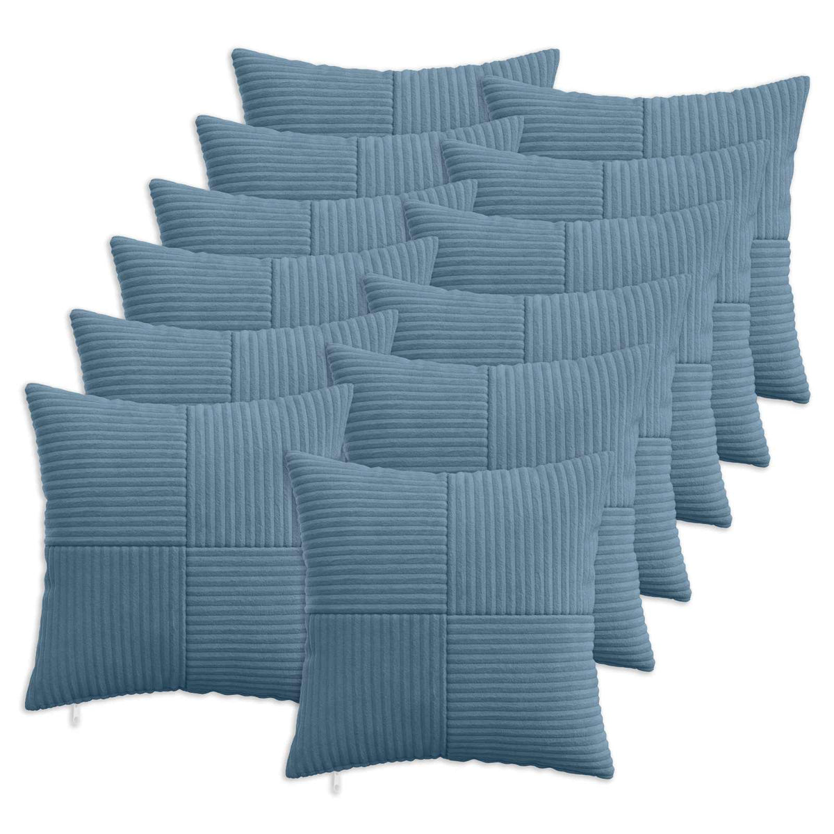 Cushion Cover 12 pcs ALMELO Blue 40 x 40 cm Corduroy