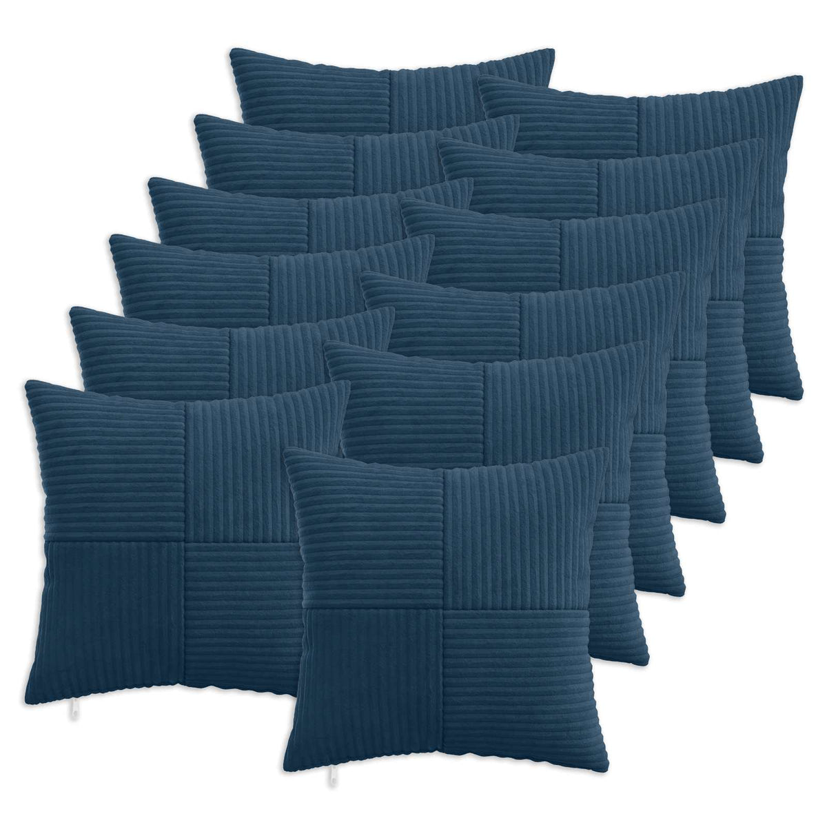 Cushion Cover 12 pcs ALMELO Navy Blue 40 x 40 cm Corduroy
