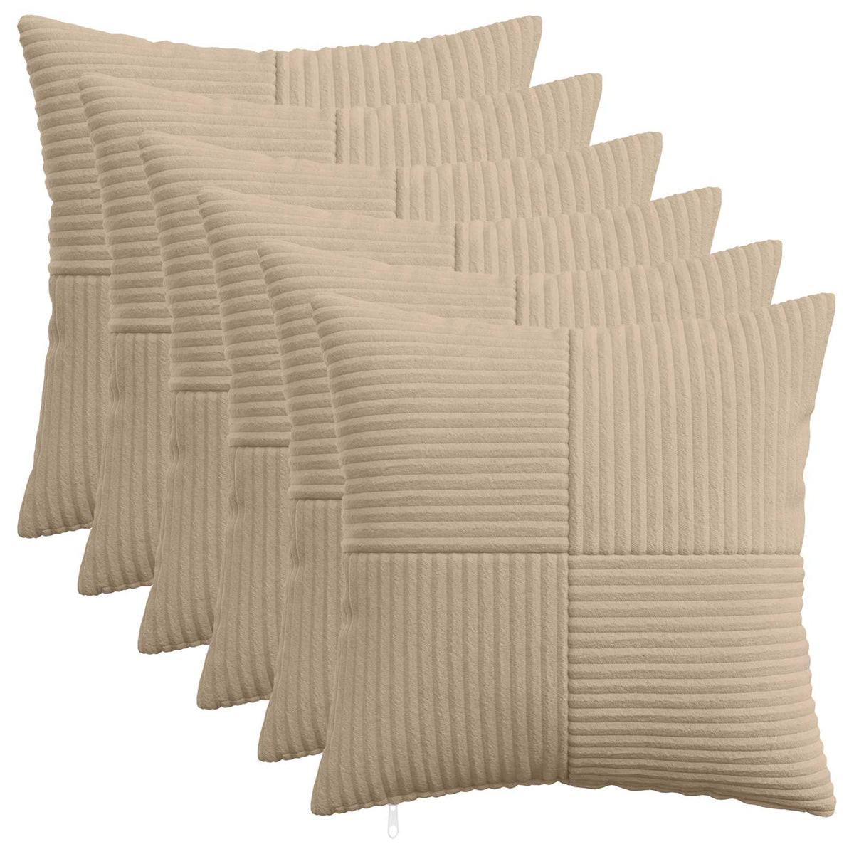 Cushion Cover 6 pcs ALMELO Taupe 40 x 40 cm Corduroy