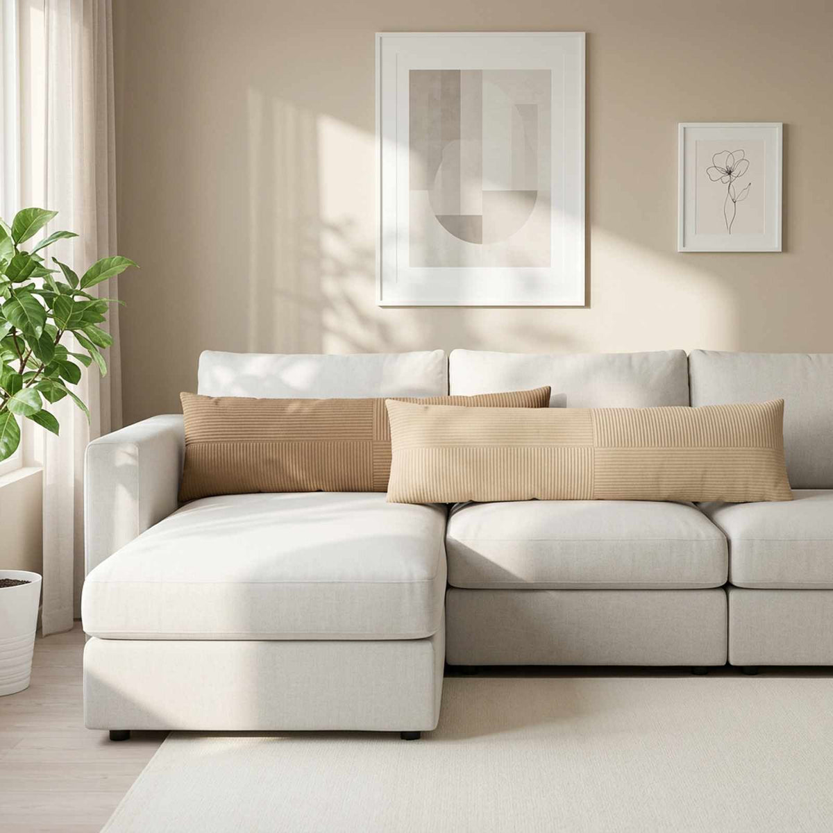 Cushion Cover ALMELO Brown 40 x 145 cm Corduroy