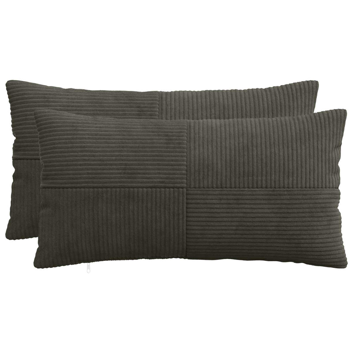 Cushion Cover 2 pcs ALMELO Anthracite 40 x 70 cm Corduroy