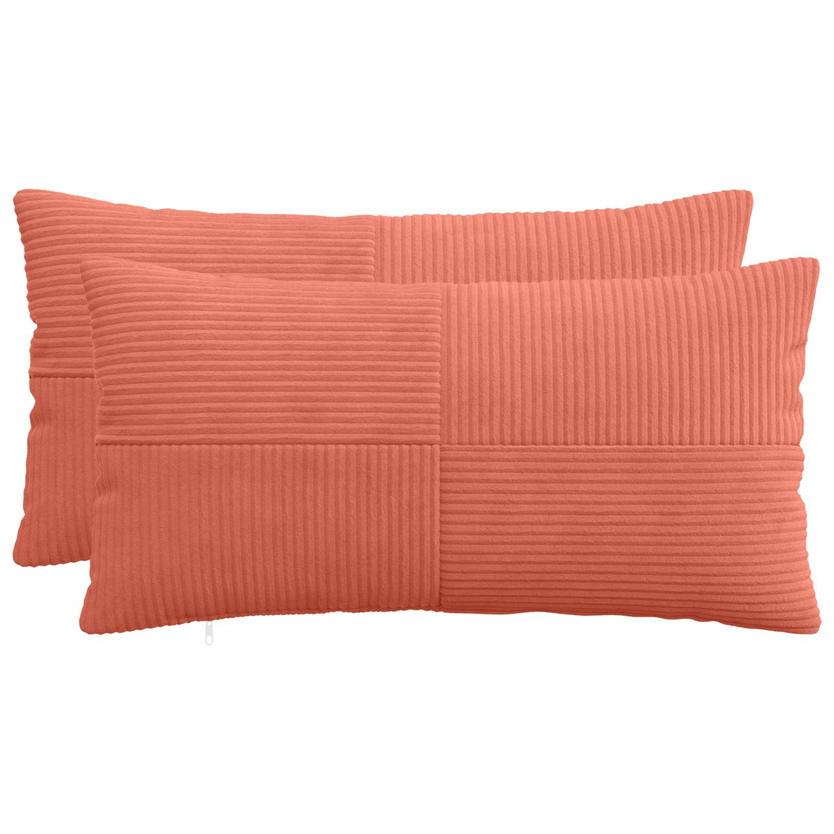 Cushion Cover 2 pcs ALMELO Red Orange 40 x 80 cm Corduroy
