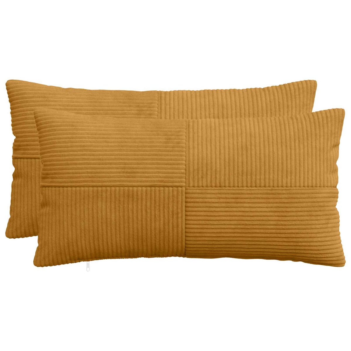 Cushion Cover 2 pcs ALMELO Yellow 40 x 80 cm Corduroy