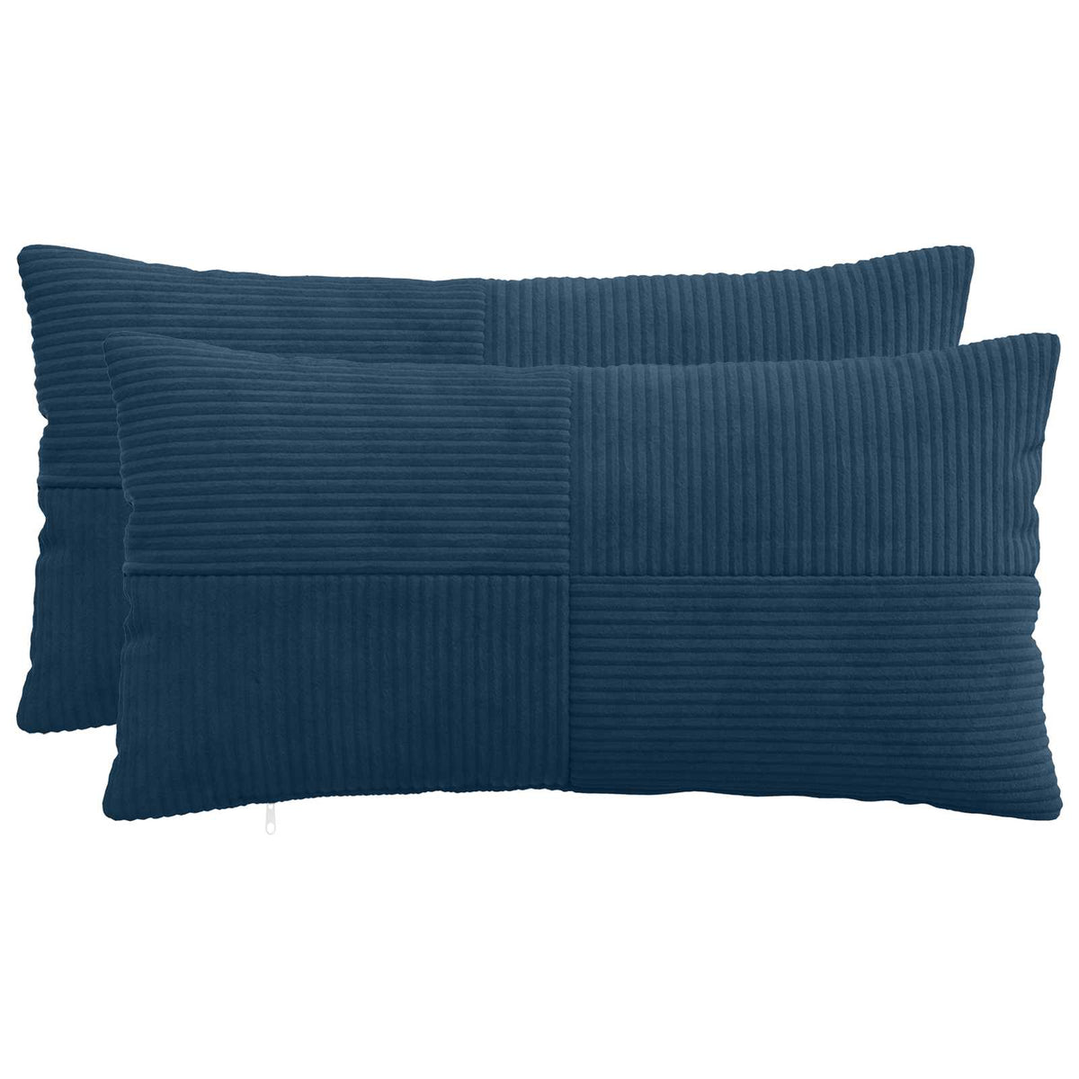 Cushion Cover 2 pcs ALMELO Navy Blue 40 x 80 cm Corduroy