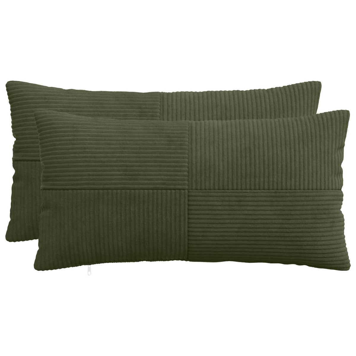 Cushion Cover 2 pcs ALMELO Green 40 x 80 cm Corduroy