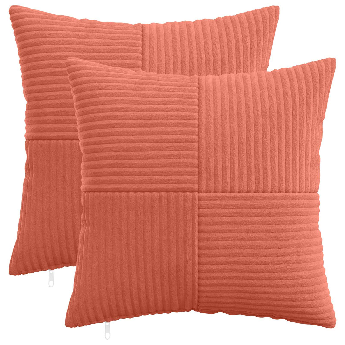 Cushion Cover 2 pcs ALMELO Red Orange 50 x 50 cm Corduroy