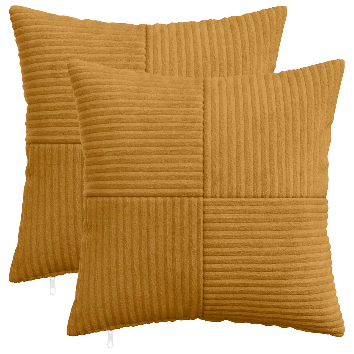 Cushion Cover 2 pcs ALMELO Yellow 50 x 50 cm Corduroy