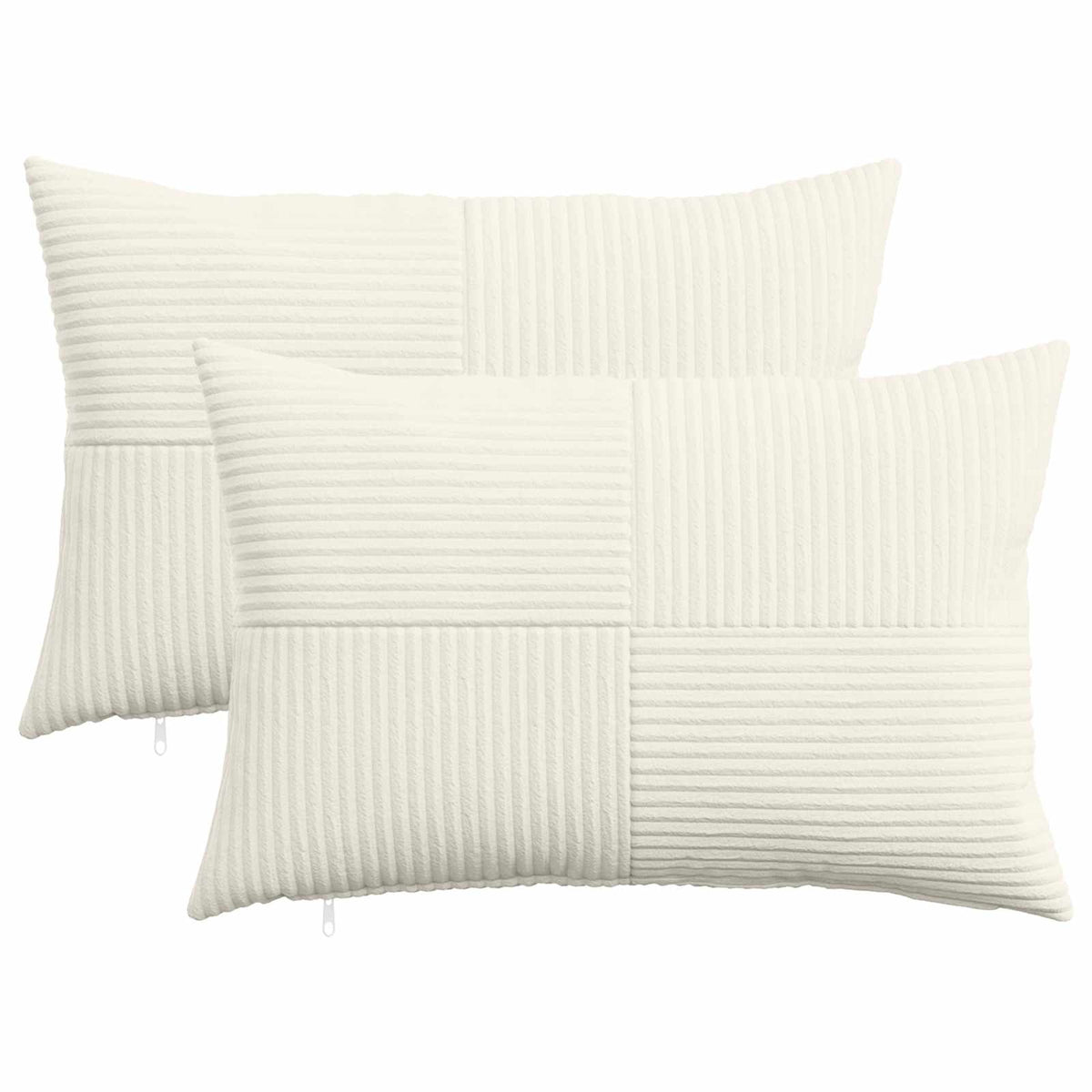 Cushion Cover 2 pcs ALMELO Cream 50 x 70 cm Corduroy