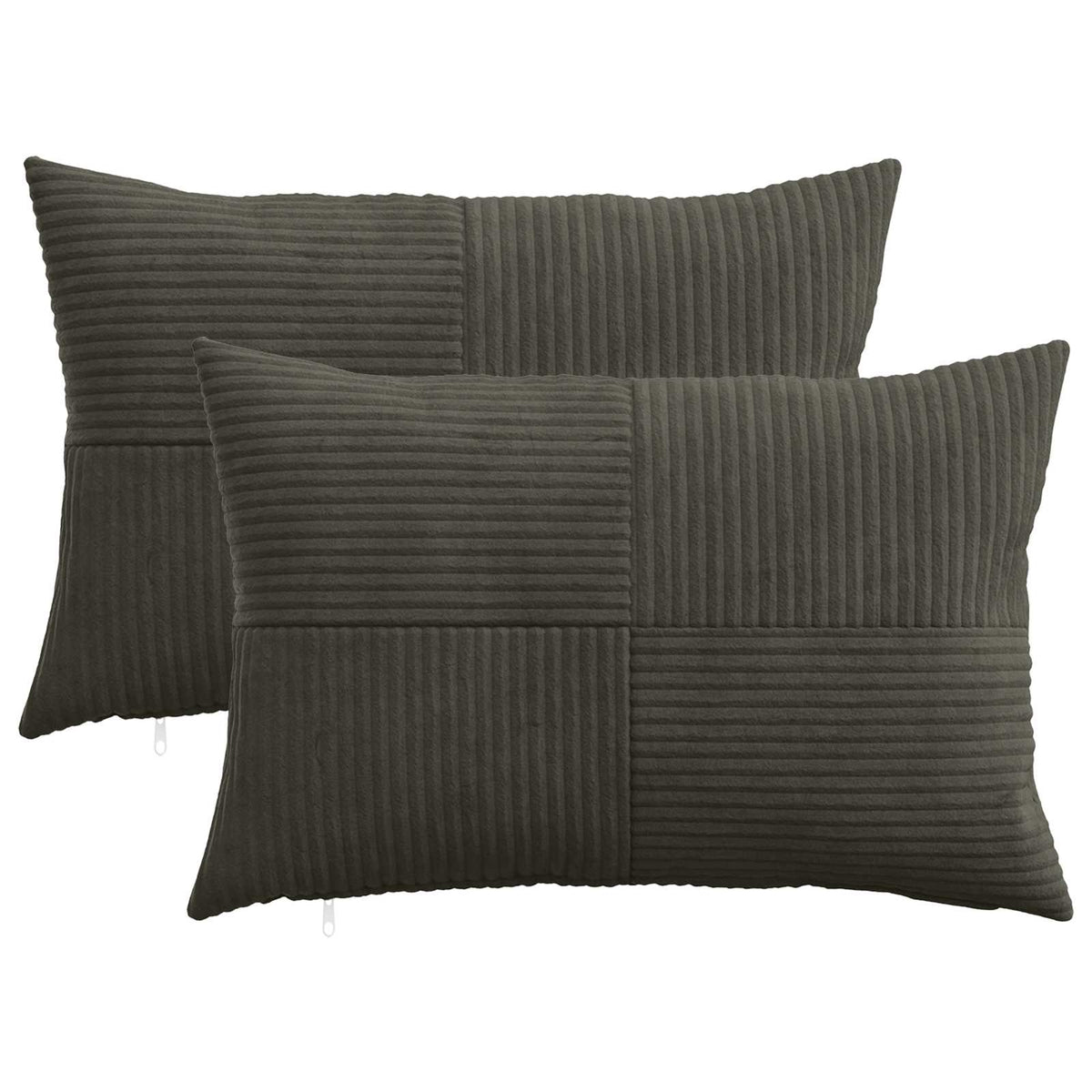 Cushion Cover 2 pcs ALMELO Anthracite 50 x 70 cm Corduroy