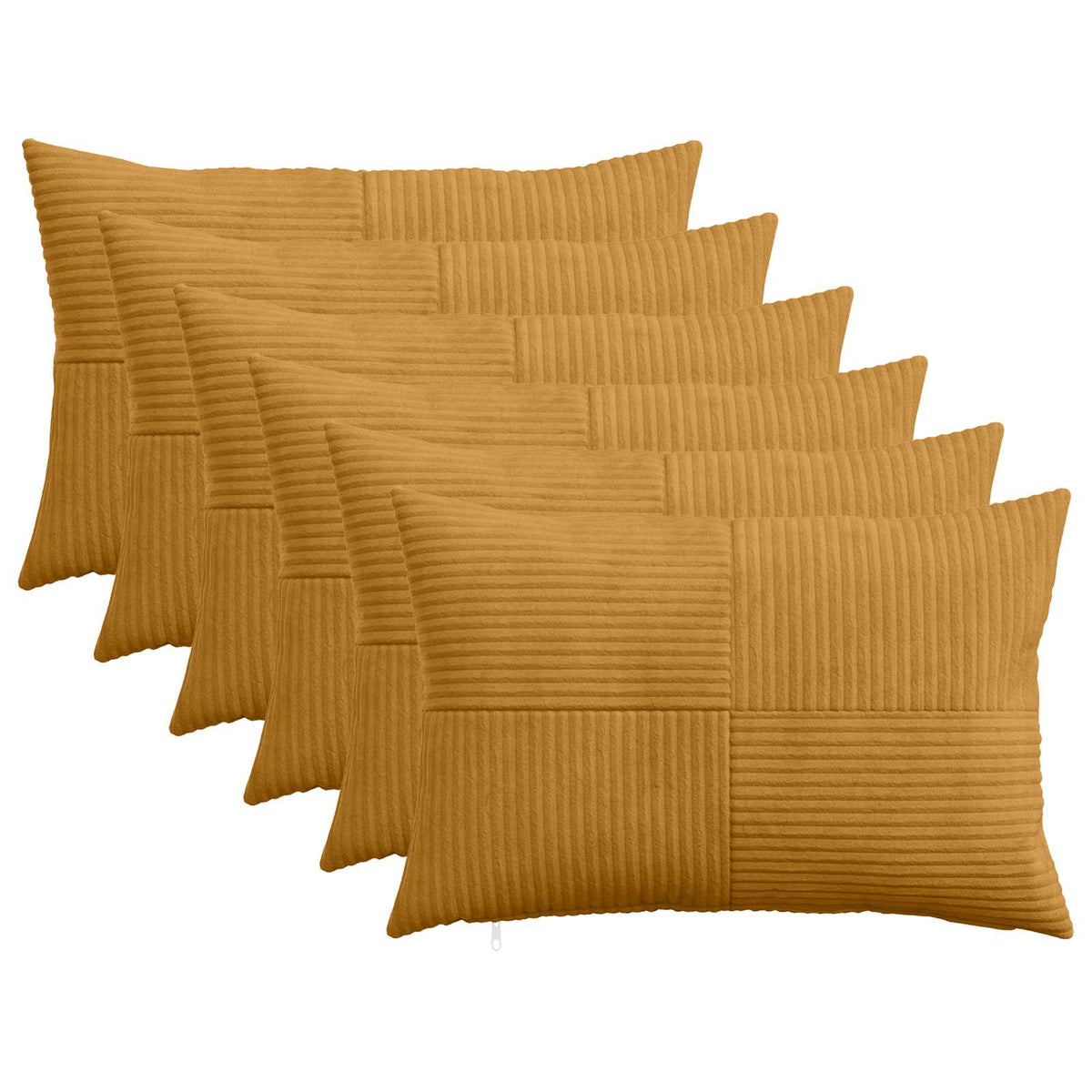 Cushion Cover 6 pcs ALMELO Yellow 50 x 70 cm Corduroy