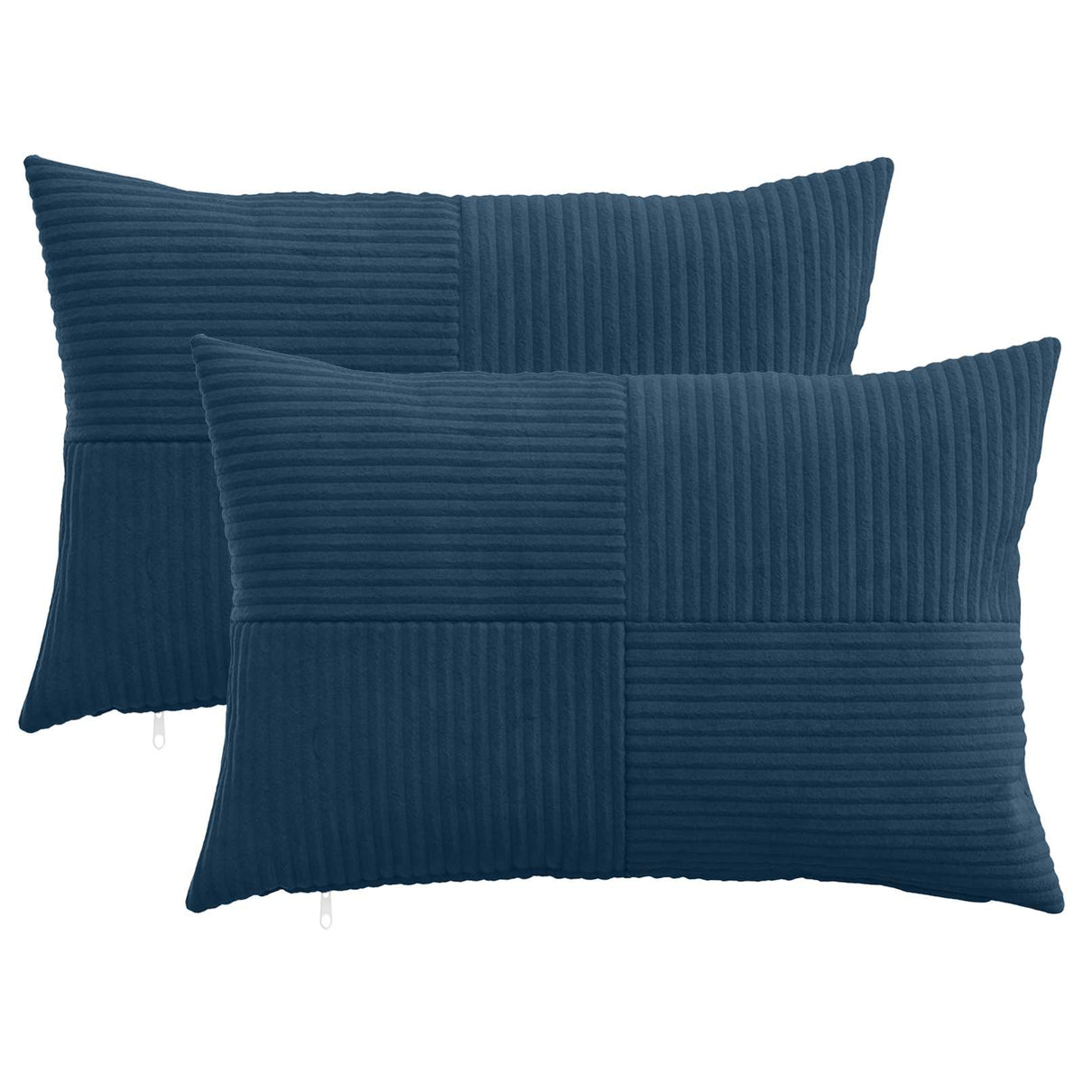 Cushion Cover 2 pcs ALMELO Navy Blue 50 x 70 cm Corduroy