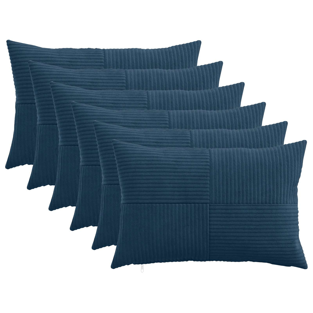 Cushion Cover 6 pcs ALMELO Navy Blue 50 x 70 cm Corduroy