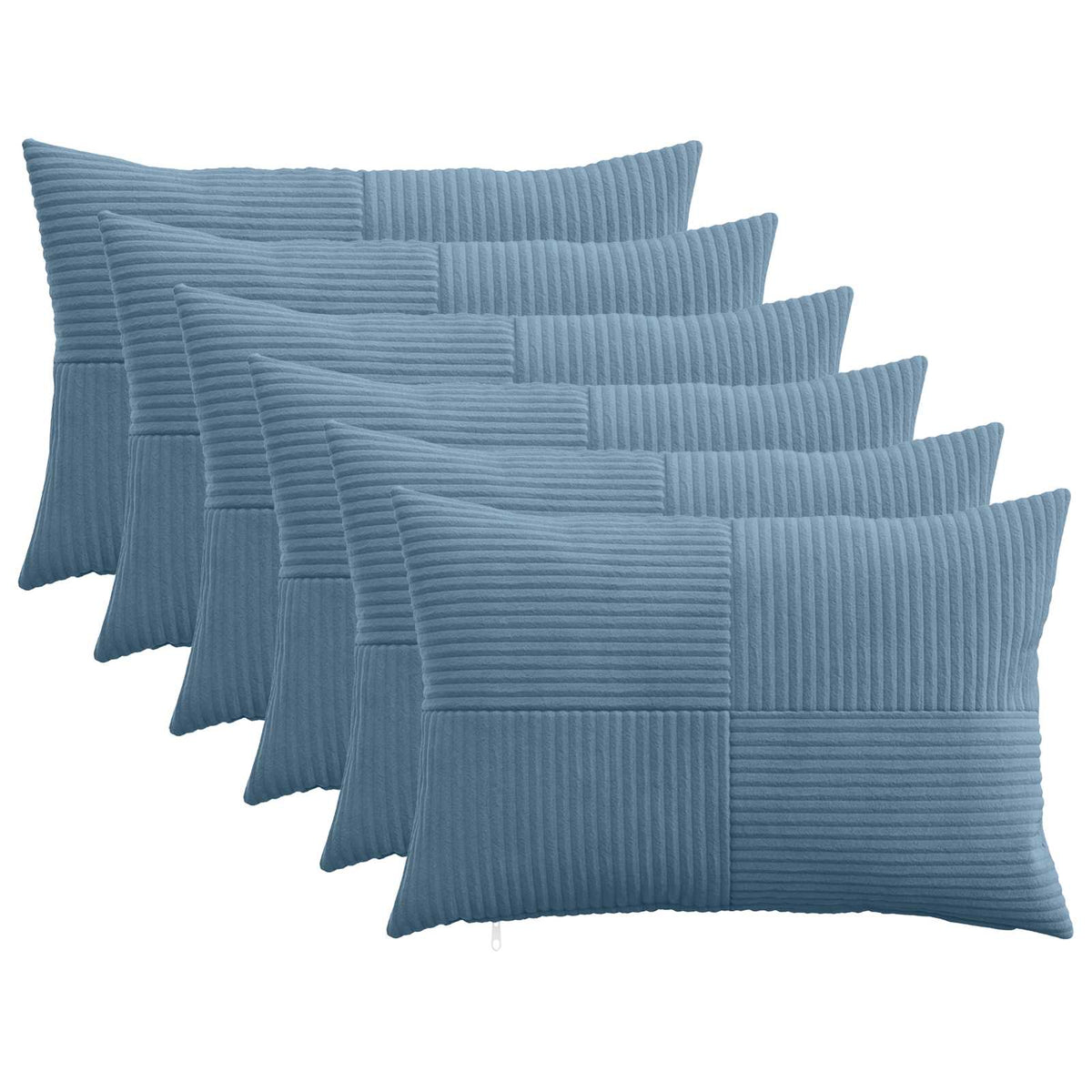 Cushion Cover 6 pcs ALMELO Blue 50 x 75 cm Corduroy