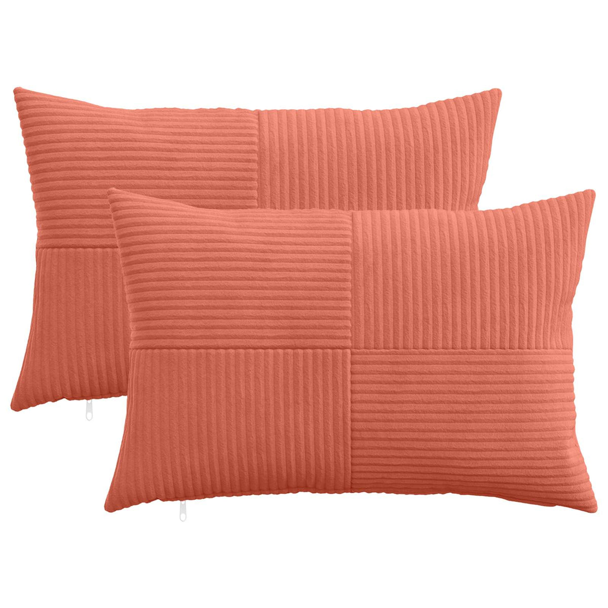 Cushion Cover 2 pcs ALMELO Red Orange 50 x 80 cm Corduroy