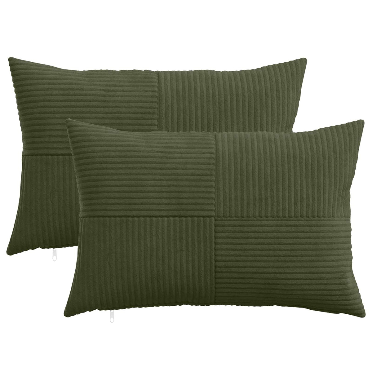 Cushion Cover 2 pcs ALMELO Green 50 x 80 cm Corduroy
