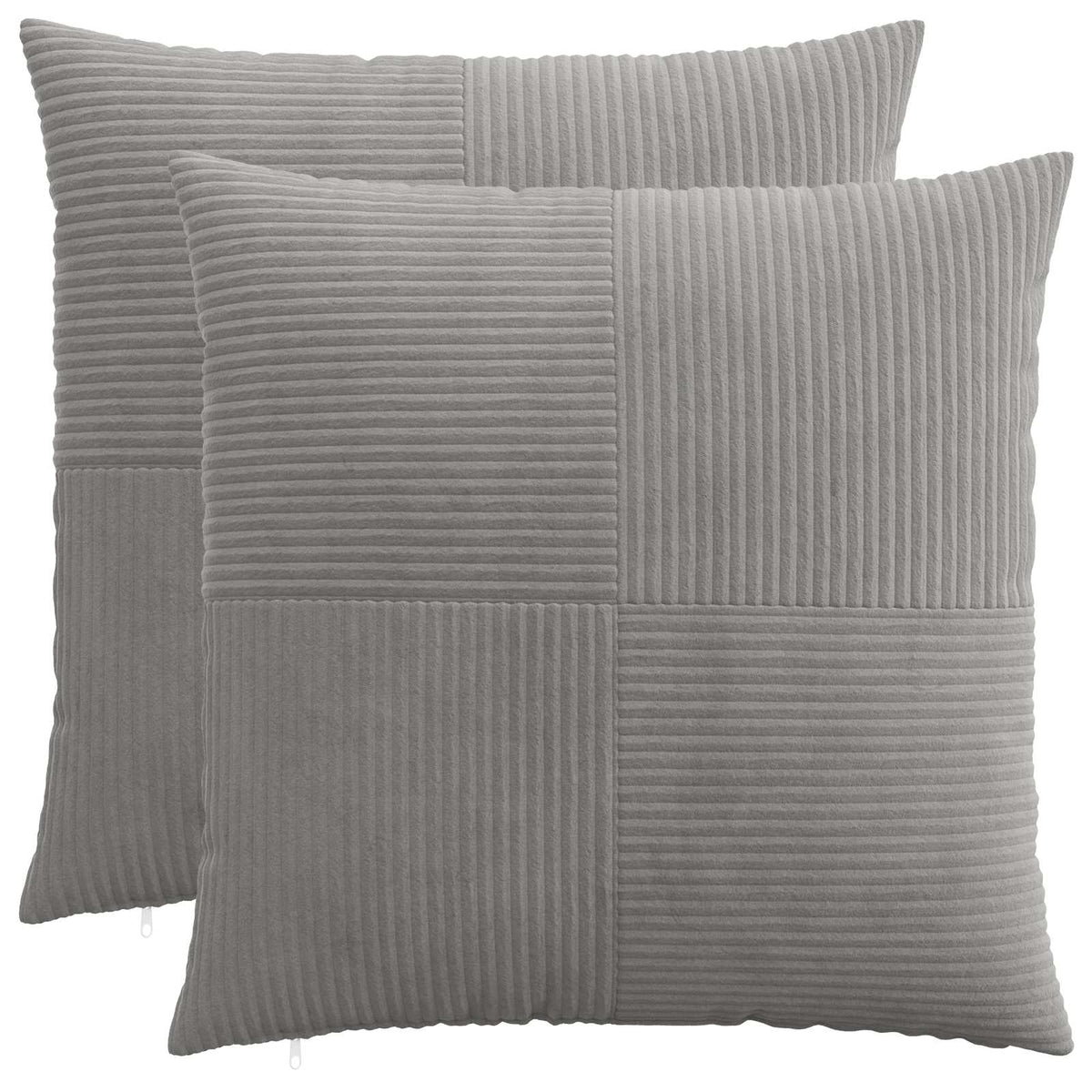 Cushion Cover 2 pcs ALMELO Light Grey 55 x 55 cm Corduroy