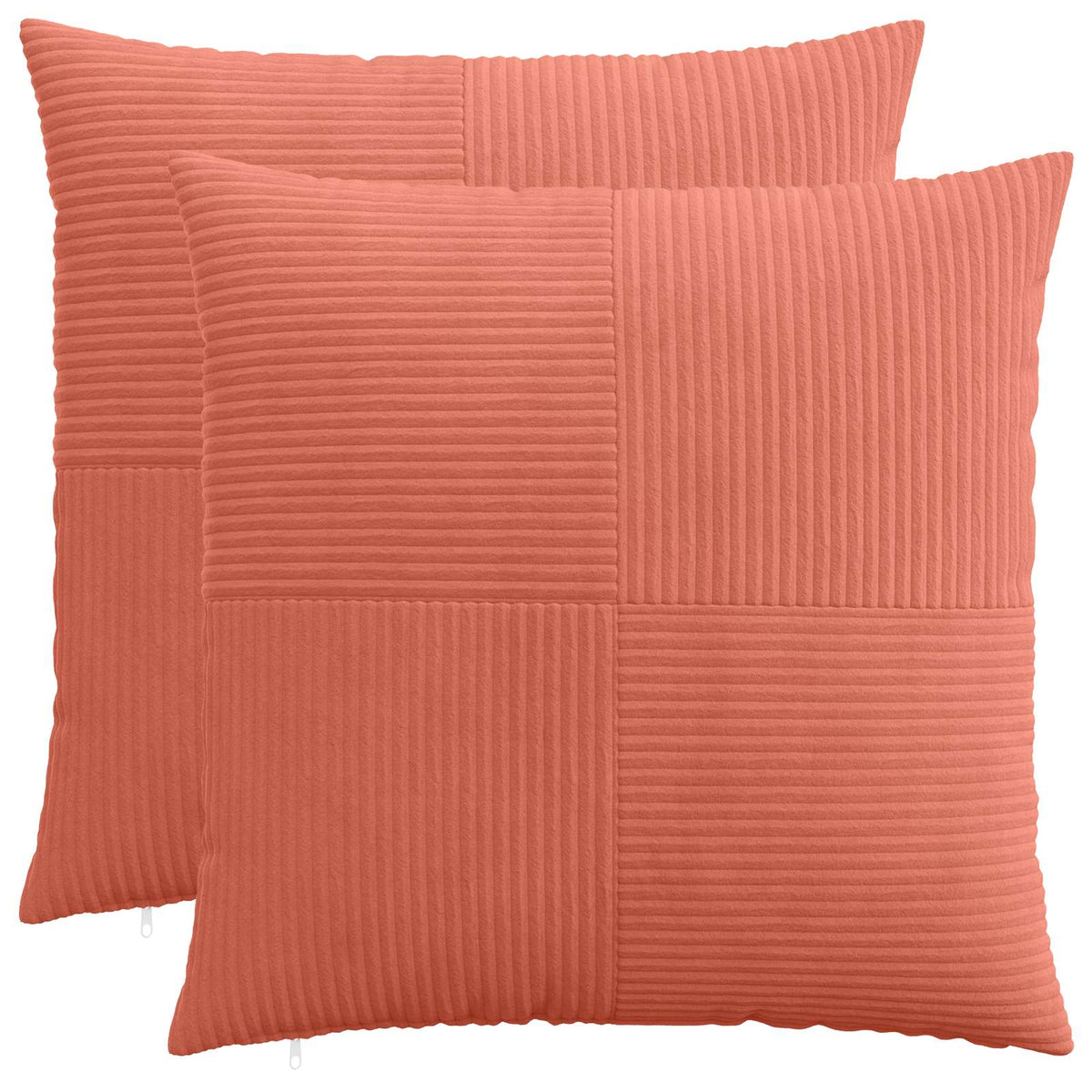 Cushion Cover 2 pcs ALMELO Red Orange 55 x 55 cm Corduroy