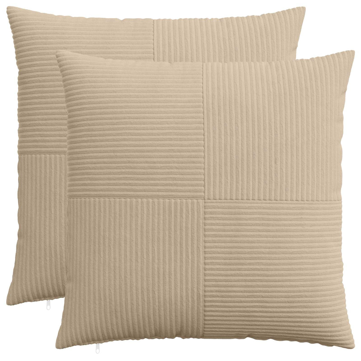 Cushion Cover 2 pcs ALMELO Taupe 55 x 55 cm Corduroy
