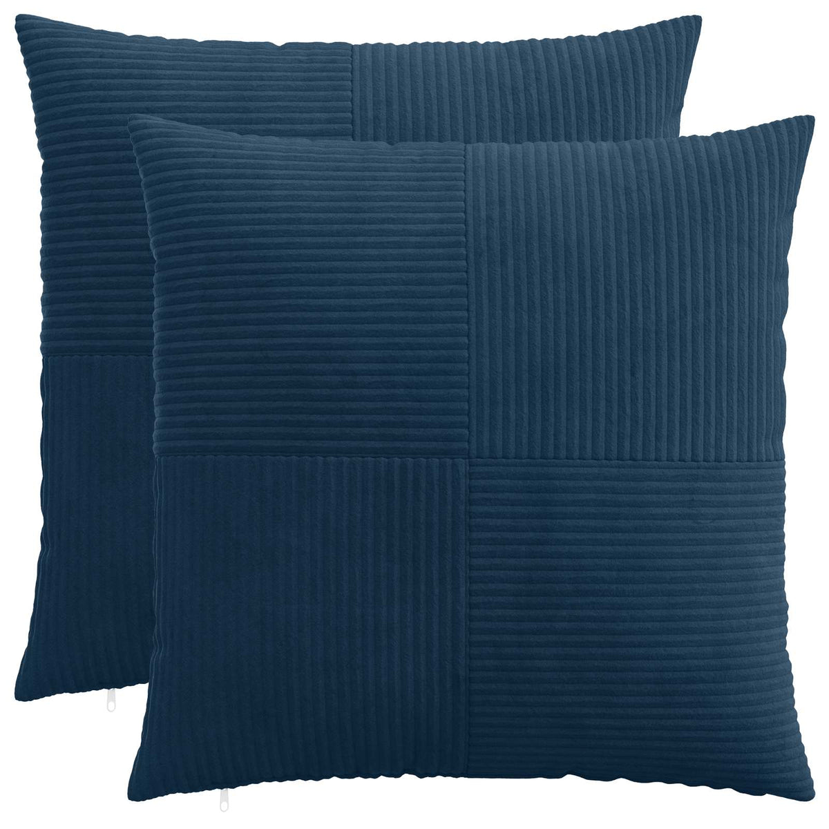 Cushion Cover 2 pcs ALMELO Navy Blue 60 x 60 cm Corduroy