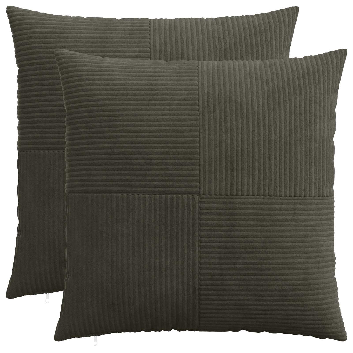 Cushion Cover 2 pcs ALMELO Anthracite 65 x 65 cm Corduroy