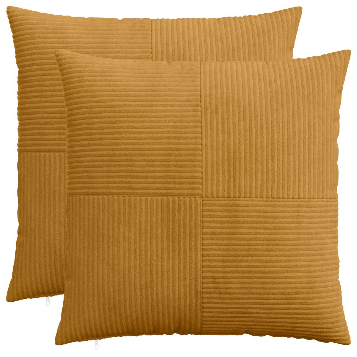 Cushion Cover 2 pcs ALMELO Yellow 65 x 65 cm Corduroy