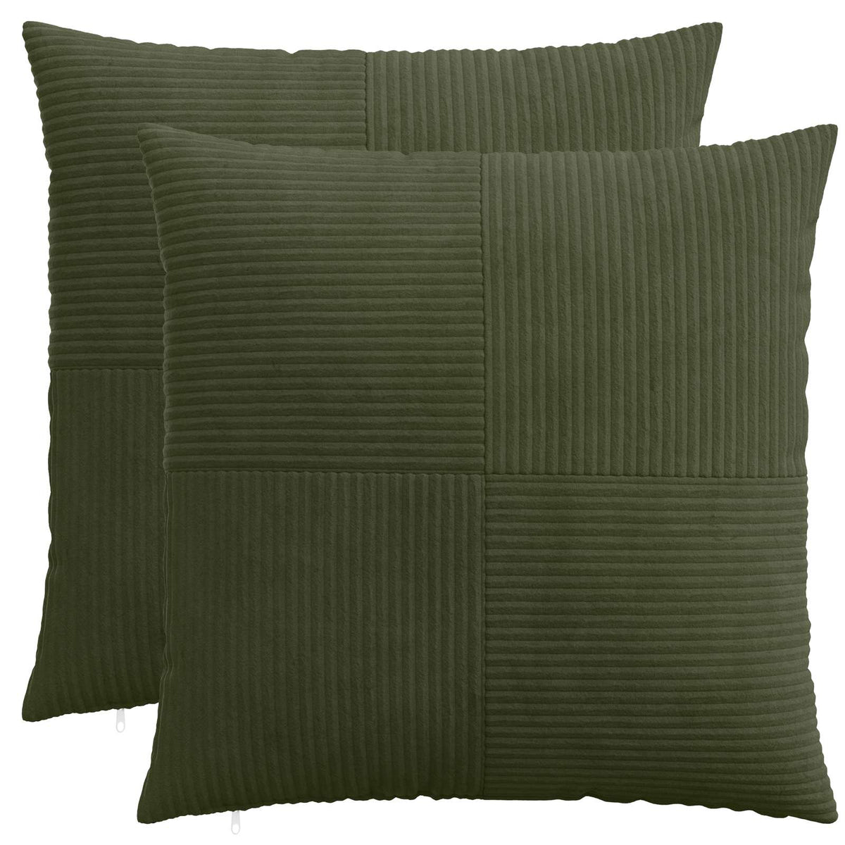 Cushion Cover 2 pcs ALMELO Green 65 x 65 cm Corduroy