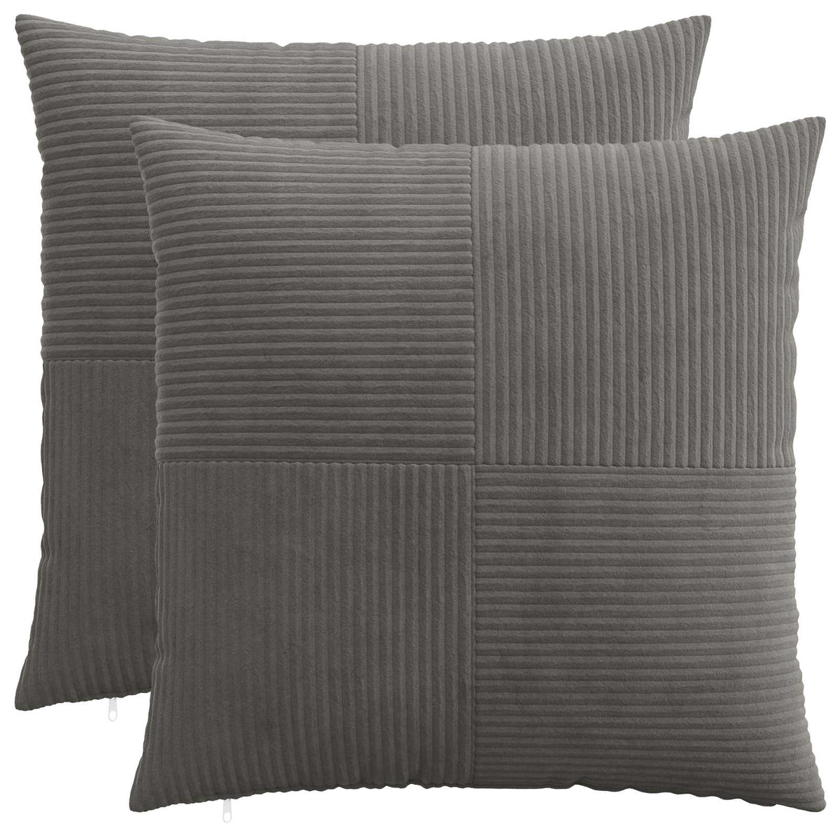Cushion Cover 2 pcs ALMELO Dark Grey 70 x 70 cm Corduroy