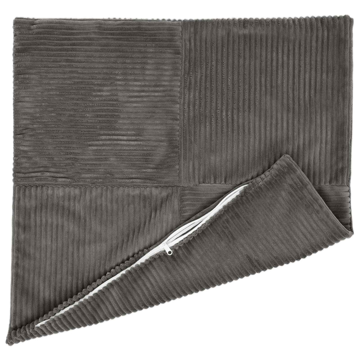 Cushion Cover 2 pcs ALMELO Dark Grey 80 x 80 cm Corduroy