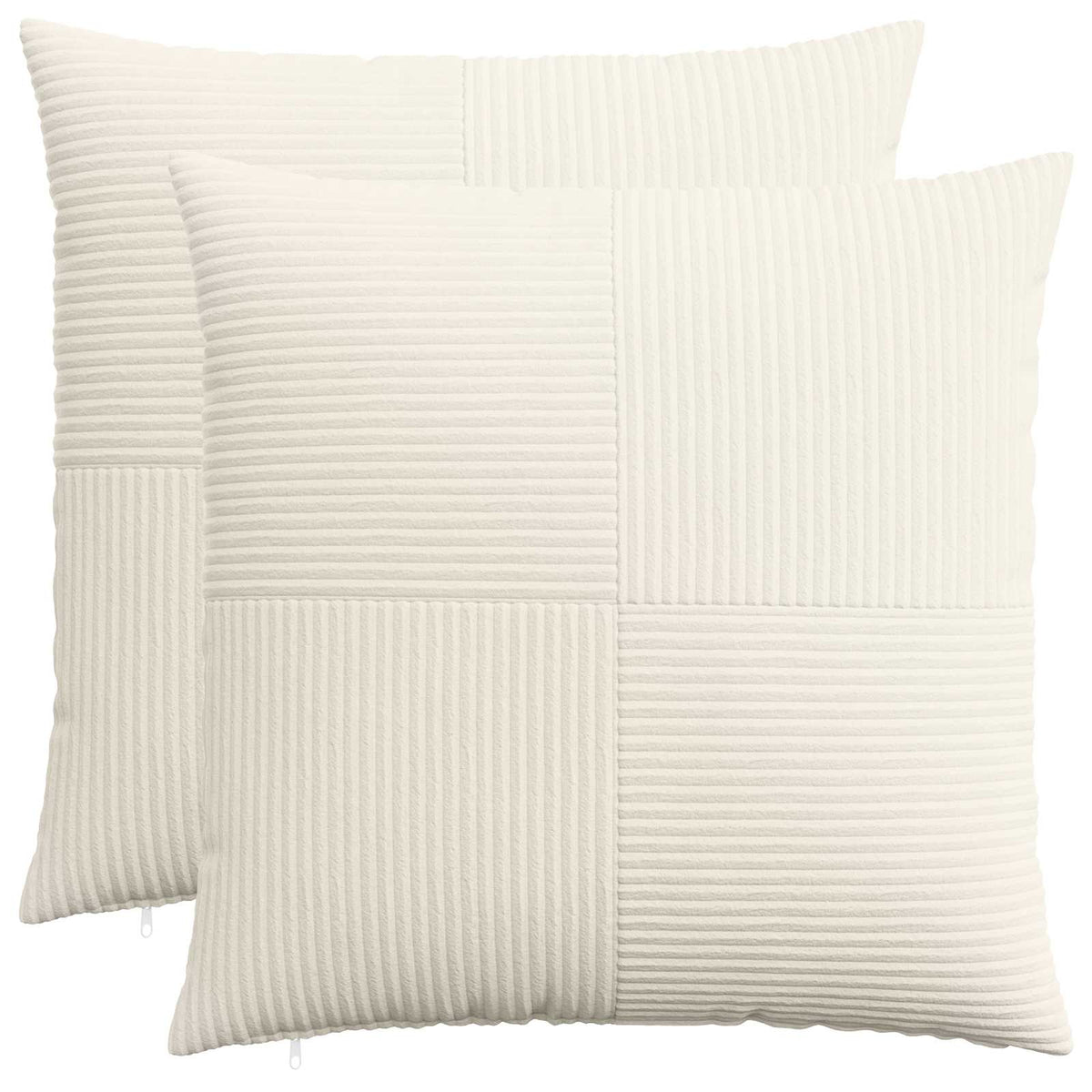 Cushion Cover 2 pcs ALMELO Cream 80 x 80 cm Corduroy