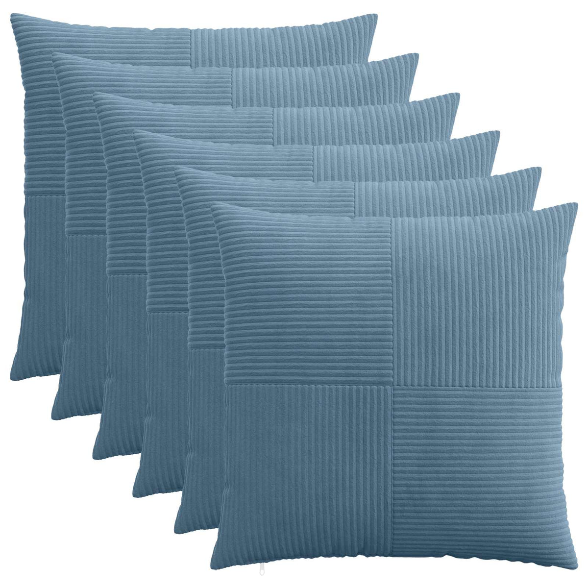 Cushion Cover 6 pcs ALMELO Blue 80 x 80 cm Corduroy