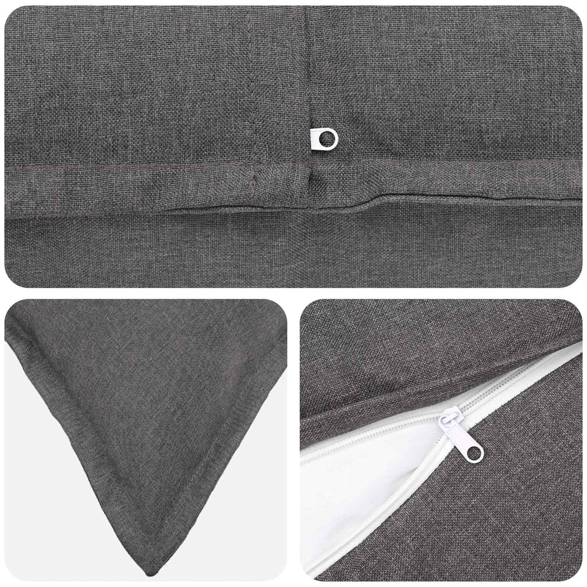 Cushion Cover 6 pcs HOUTEN Light Grey 30 x 30 cm Faux Linen