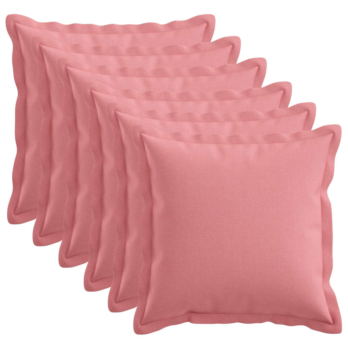 Cushion Cover 6 pcs HOUTEN Pink 30 x 30 cm Faux Linen